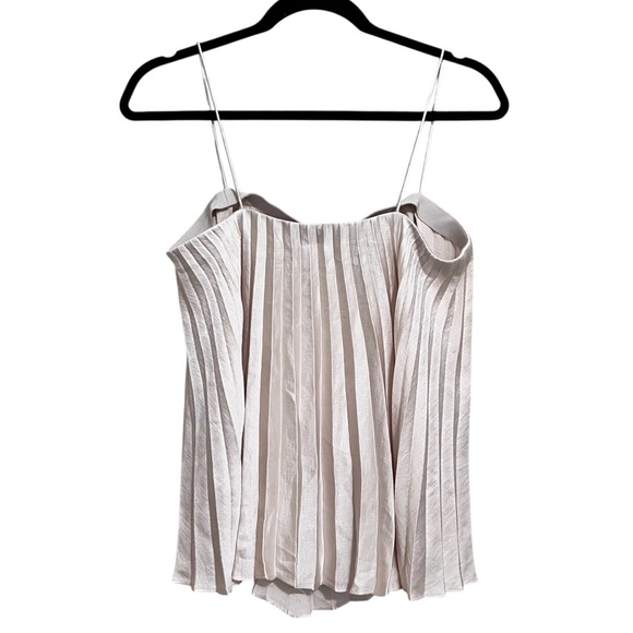 Vince Beige Square-Neck Pleated Camisole - Picture 5 of 13